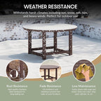 WestinTrends Malibu Low Outdoor HDPE Round Patio Coffee Table, Dark Brown - Image 4