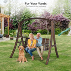 VINGLI Heavy Duty 880 LBS Patio Porch Swing Outdoor PU Painting, Hanging Chair - Image 7