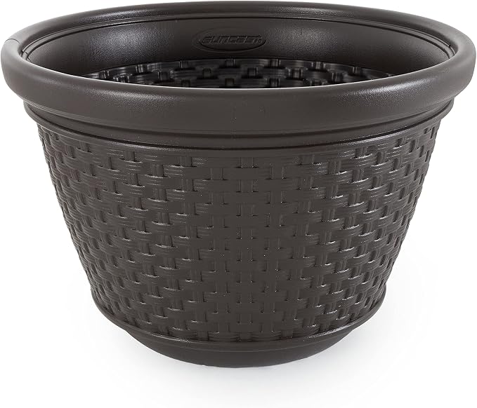 Suncast 3 Pack Decorative Wicker Garden Hose Holder Pot - Image 4