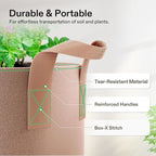 VIVOSUN 5-Pack 5 Gallons Grow Bags Heavy Duty Thickened Nonwoven Fabric Pots - Image 6
