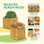 Idzo Set of 2 Acacia Wood Flower Planters - Image 5