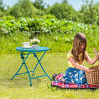 TeoKJ Folding Outdoor Side Tables, Anti Rust Small Patio Table Round Metal - Image 7