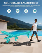 SERWALL Outdoor Chaise Lounge Set of 2, All-Weather HDPE Pool Lounge Chairs - Image 5