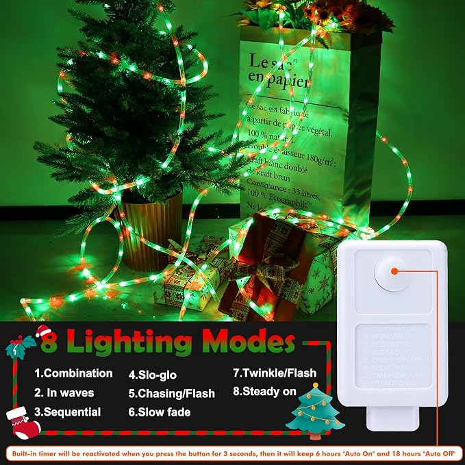 100ft LED Rope Lights Outdoor, 720 LED Connectable and Flexible Tube Lights - Image 3