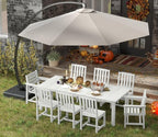 White 9-Piece Outdoor Dining Set by PatioKingdom