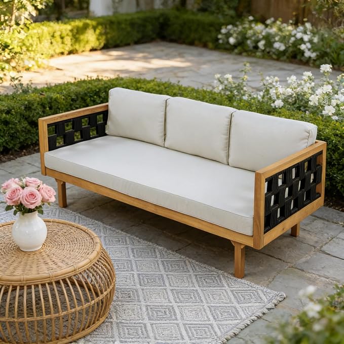 Christopher Knight Home Rosie Acacia Wood Outdoor Daybed Sofa - Image 6
