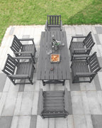 7 Pieces HDPE Outdoor Dining Set, Patio Dining Set - Image 4