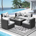 NICESOUL 7 Pieces Comfy 29.3'' High Back Outdoor Furniture Sofa Set, Extra - Image 2