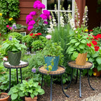 6 Pack 7 Inch Plant Pots with Drainage and Saucers, Stackable Nursery Planters - Image 6