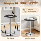 Shahoo Bar Table, Adjustable Height Pub Table 27.4-36 Inches, Cocktail Table - Image 4