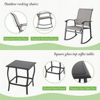 Shintenchi 3 Piece Rocking Bistro Set, Outdoor Furniture - Image 3