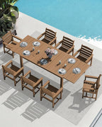 SERWALL 9-Piece Outdoor Dining Set, All Weather HDPE Outdoor Furniture Set - Image 7