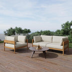 Acanva Modern Outdoor Patio Furniture Set, All-Weather Aluminium Conversation - Image 3