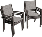 Flamaker Patio Chairs Textilene Outdoor Chairs Set of 6 Stackable Dining Chair by Flamaker