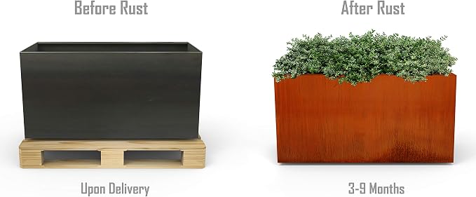 Plantercraft Extra Large Corten Steel Planter, Heavy Duty Metal Planter Box - Image 7