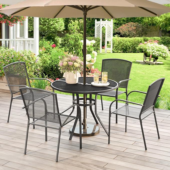 AECOJOY Metal Patio Table and Chairs Set by AECOJOY
