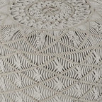 SIMPLIHOME Coates Contemporary Round Macrame Pouf in Cloud Grey Cotton - Image 4