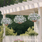 Artificial Faux Hanging Plants Flowers Basket - Image 2