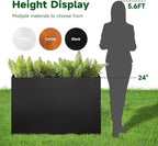 Black Metal Heavy Planter 32" x 15" x 24"for Outdoor Plants Metal Rectangle - Image 6