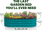 Plant & Plot Galvanized Raised Garden Beds Outdoor // 4×2×1 ft Planter Raised - Image 4