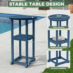 Outdoor Bistro Bar Set, Patio High Top Table and Bar Height Tall Adirondack - Image 6