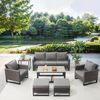 Belord 7 Piece Outdoor Furniture Patio Wicker Sofa Set, Oversize Outdoor Dining - Image 3