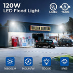 CINOTON 120W LED Flood Lights Outdoor, IP65 Waterproof Exterior Security Wall - Image 2