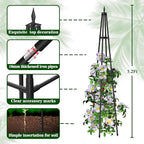 5.2FT Obelisk Trellis for Climbing Plants Outdoor, 16mm Rust-Proof Extra - Image 4