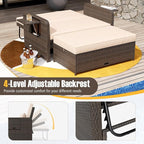 LDAILY Moccha Outdoor Daybed, Wicker Loveseat Sofa Set - Image 5