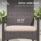 PHI VILLA Outdoor Dining Set for 8, Rectangular Rattan Table - Image 2