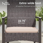 PHI VILLA Outdoor Dining Set for 6, Rectangular Rattan Table - Image 4