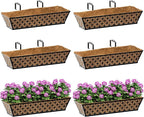 SPECILITE 24" Window Boxes Planters, Heavy Duty Metal Railing Planter Boxes by SPECILITE