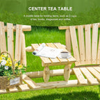 Outsunny 2-Seat Wooden Adirondack Chair, Patio Bench - Image 6
