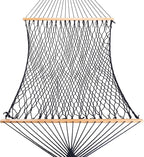 Castaway Living 13 ft. Double Traditional Hand Woven Navy Polyester Rope Hammock - Image 2