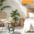 Outdoor Side Table Round Small Mosaic Patio Accent Indoor End Plant Coffee Tea - Image 6