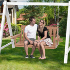 HIPS All-Weather Outdoor Hanging Porch Swing, 2 Seat Hanging Swing Bench - Image 7