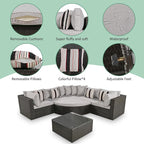 Merax 7-Piece Outdoor Wicker Sectional Sofa Set, Modular Rattan Conversation Set - Image 3