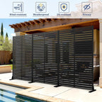 Metal Privacy Screen with Stand 72" H×47" W Outdoor Freestanding Privacy Screen - Image 5