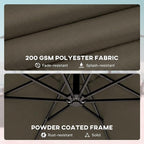 Outsunny 10 ft Offset Patio Umbrella - Image 8