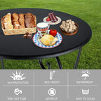 Small Patio Side Table, Round Metal Side Table, Weather Resistant Anti-Rust - Image 4