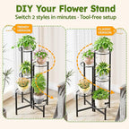 Corner Plant Stand Indoor Outdoor Tall Metal Flower Pot Stands - Image 4