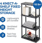 Gracious Living 2 Pack Light Duty Storage Shelves, Knect-A-Shelf 4-Shelf - Image 4