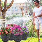 4 Pack 16 Inch Large Plant Pot for Outdoor, Plastic Flower Pot Indoor - Image 5