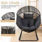 Vongrasig Wicker Rocking Egg Chair PE Rattan - Image 4