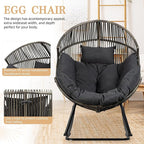 Vongrasig Wicker Egg Chair PE Rattan Rocking Chair - Image 4
