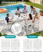 SERWALL 9-Piece Outdoor Dining Set, All Weather HDPE Outdoor Furniture Set - Image 5