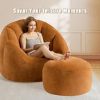 Round Pouf Ottoman Foot Rest, 29 X 18Inch Floor Poufs Footstool, A Round Modern - Image 3
