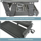 HDPE Porch Swing with 18/8 Stainless Steel Bolts, Ergonomic Design, Ultra - Image 5