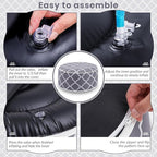 Juexica 2 Pack Outdoor/Indoor Inflatable Ottoman, All Weather Round Pouf - Image 5