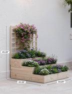 3-Tier Elevated Garden Planter, Wooden Vertical Raised Bed - Image 2